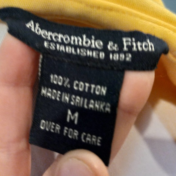 Y2K Vintage Abercrombie & Fitch Soft Yellow Zip Up Hoodie - Picture 6 of 6